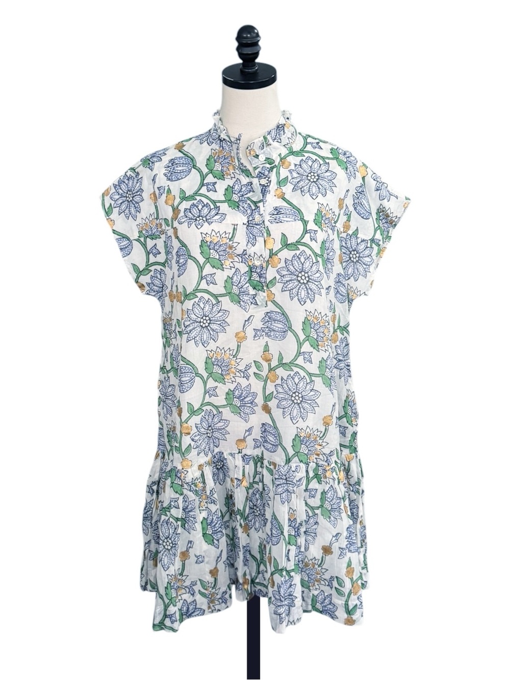 Oliphant Cap Sleeve Mini Dress in Presidio Blue | MEDIUM NWT - Picture 2 of 10